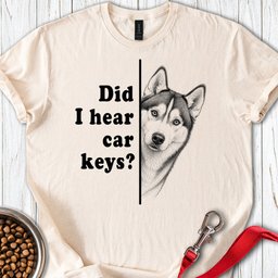 Husky Car Keys T Shirt Gift For Dog Lover