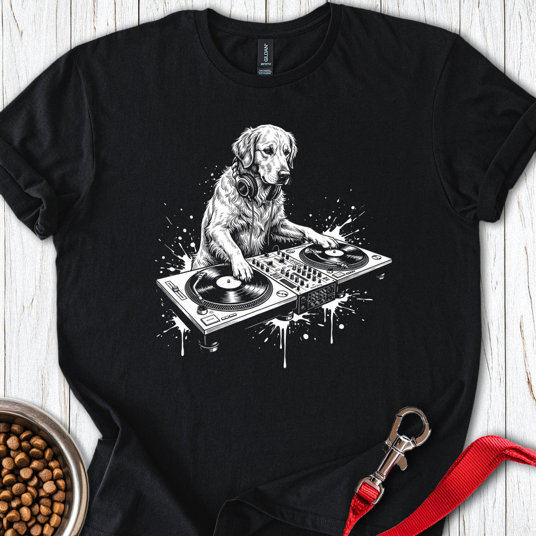 Golden Retriever DJ T Shirt Gift For Dog Lover