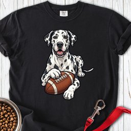 Harlequin Great Dane Football Premium Tee Gift For Dog Lover