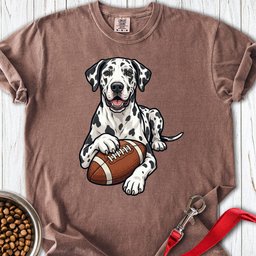 Harlequin Great Dane Football Premium Tee Gift For Dog Lover