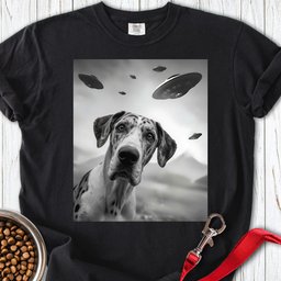 Harlequin Great Dane Ufo Premium Tee Gift For Dog Lover