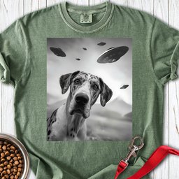 Harlequin Great Dane Ufo Premium Tee Gift For Dog Lover