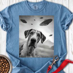 Harlequin Great Dane Ufo Premium Tee Gift For Dog Lover