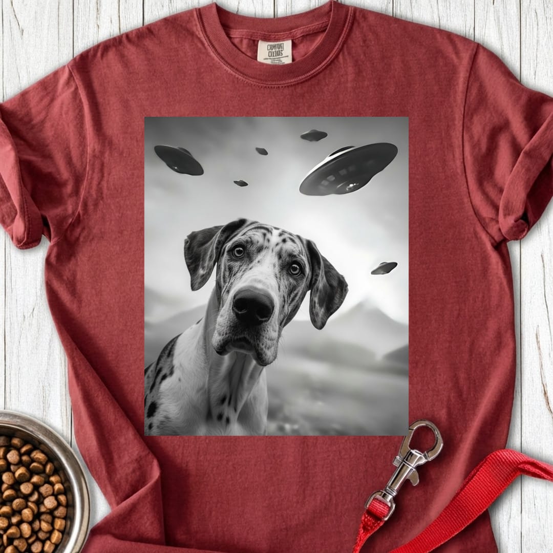 Harlequin Great Dane Ufo Premium Tee Gift For Dog Lover