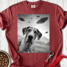 Harlequin Great Dane Ufo Premium Tee Gift For Dog Lover