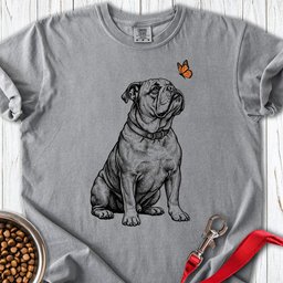 English Bulldog Butterfly Premium Tee Gift For Dog Lover