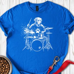 Golden Retriever Drummer T Shirt Gift For Dog Lover