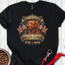 Fox Red Lab 250 Years USA T Shirt Gift For Dog Lover