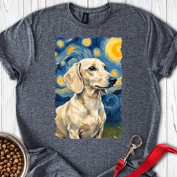 Dachshund Van Gogh Cream T Shirt Gift For Dog Lover