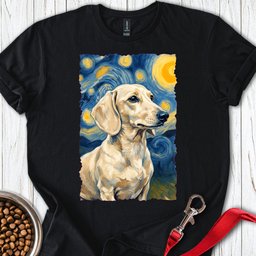 Dachshund Van Gogh Cream T Shirt Gift For Dog Lover