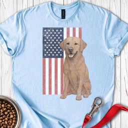 Fox Red USA Flag Faded T Shirt Gift For Dog Lover