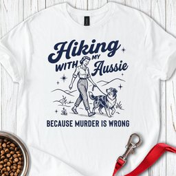 Hiking Australian Shepherd T Shirt Gift For Dog Lover