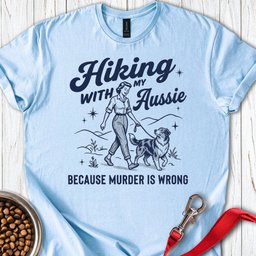 Hiking Australian Shepherd T Shirt Gift For Dog Lover