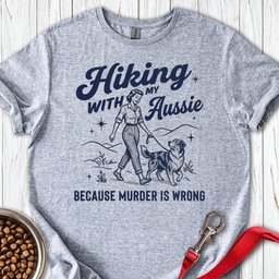 Hiking Australian Shepherd T Shirt Gift For Dog Lover