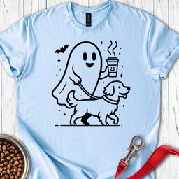 Golden Retriever Ghost Halloween T Shirt Gift For Dog Lover