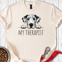 Harlequin Great Dane My Therapist T Shirt Gift For Dog Lover