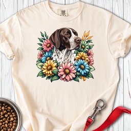 English Pointer Flower Wreath Premium Tee Gift For Dog Lover