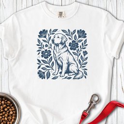 Golden Retriever Linocut Premium Tee Gift For Dog Lover