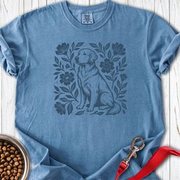 Golden Retriever Linocut Premium Tee Gift For Dog Lover