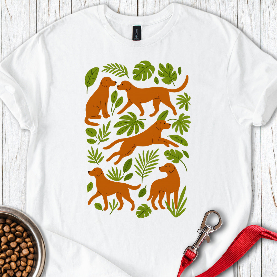Fox Red Labrador Floral T Shirt Gift For Dog Lover
