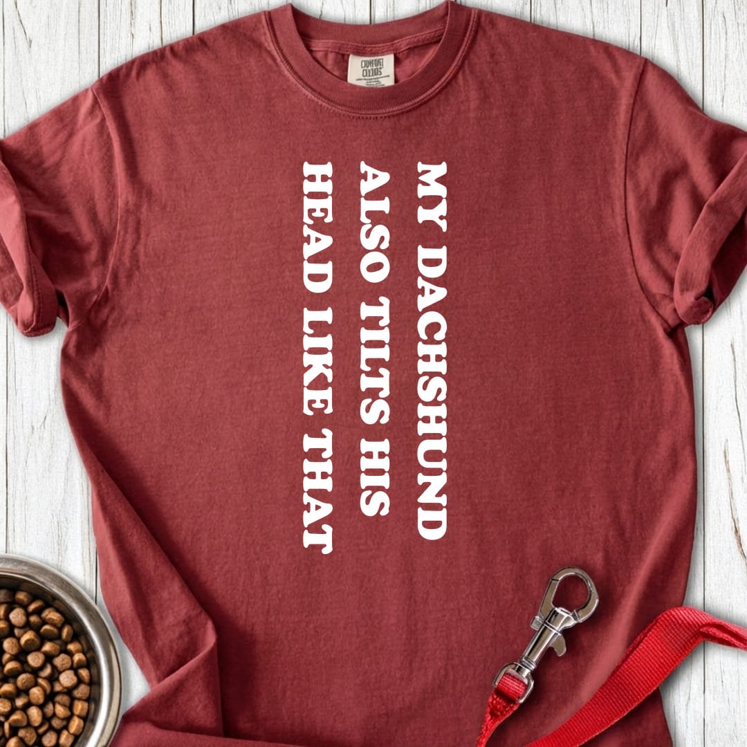 Dachshund Tilts His Head Premium Tee Gift For Dog Lover
