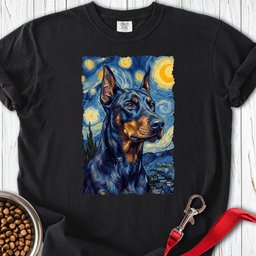 Doberman Van Gogh Premium Tee Gift For Dog Lover