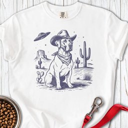 Great Dane Cowboy Ufo Premium Tee Gift For Dog Lover