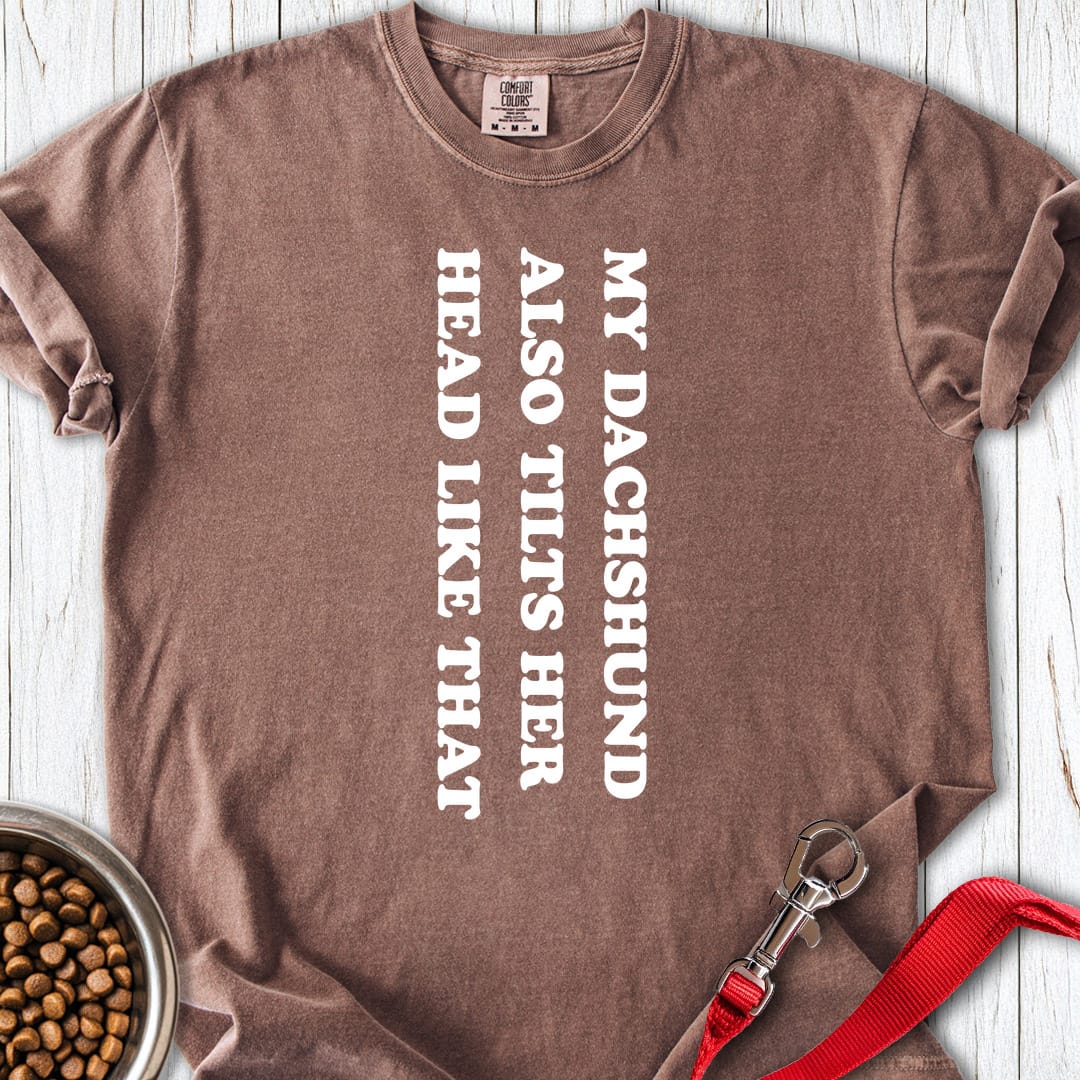 Dachshund Tilts Her Head Premium Tee Gift For Dog Lover
