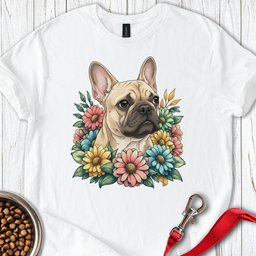 French Bulldog Flower T Shirt Gift For Dog Lover