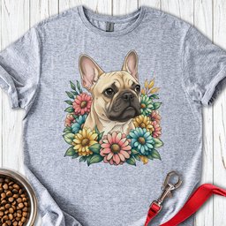 French Bulldog Flower T Shirt Gift For Dog Lover
