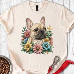 French Bulldog Flower T Shirt Gift For Dog Lover