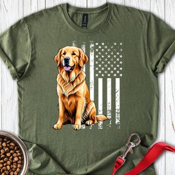 Golden Retriever USA T Shirt Gift For Dog Lover