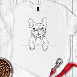 French Bulldog Line Art T Shirt Gift For Dog Lover