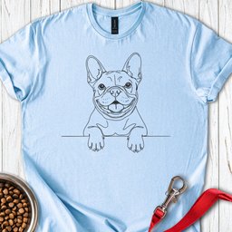 French Bulldog Line Art T Shirt Gift For Dog Lover