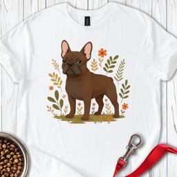 French Bulldog Chocolate Coat Flower T Shirt Gift For Dog Lover