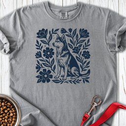 Husky Linocut Premium Tee Gift For Dog Lover