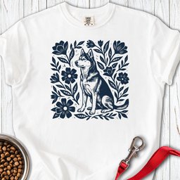 Husky Linocut Premium Tee Gift For Dog Lover