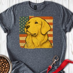 Golden Retriever USA Flag T Shirt Gift For Dog Lover