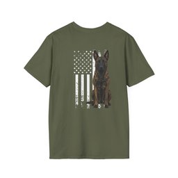 Dutch Shepherd USA Back Print T Shirt Gift For Dog Lover