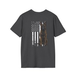 Dutch Shepherd USA Back Print T Shirt Gift For Dog Lover