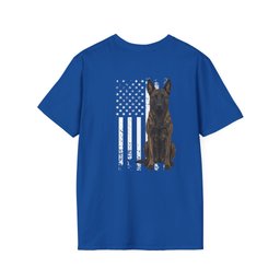 Dutch Shepherd USA Back Print T Shirt Gift For Dog Lover