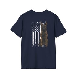 Dutch Shepherd USA Back Print T Shirt Gift For Dog Lover