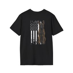 Dutch Shepherd USA Back Print T Shirt Gift For Dog Lover