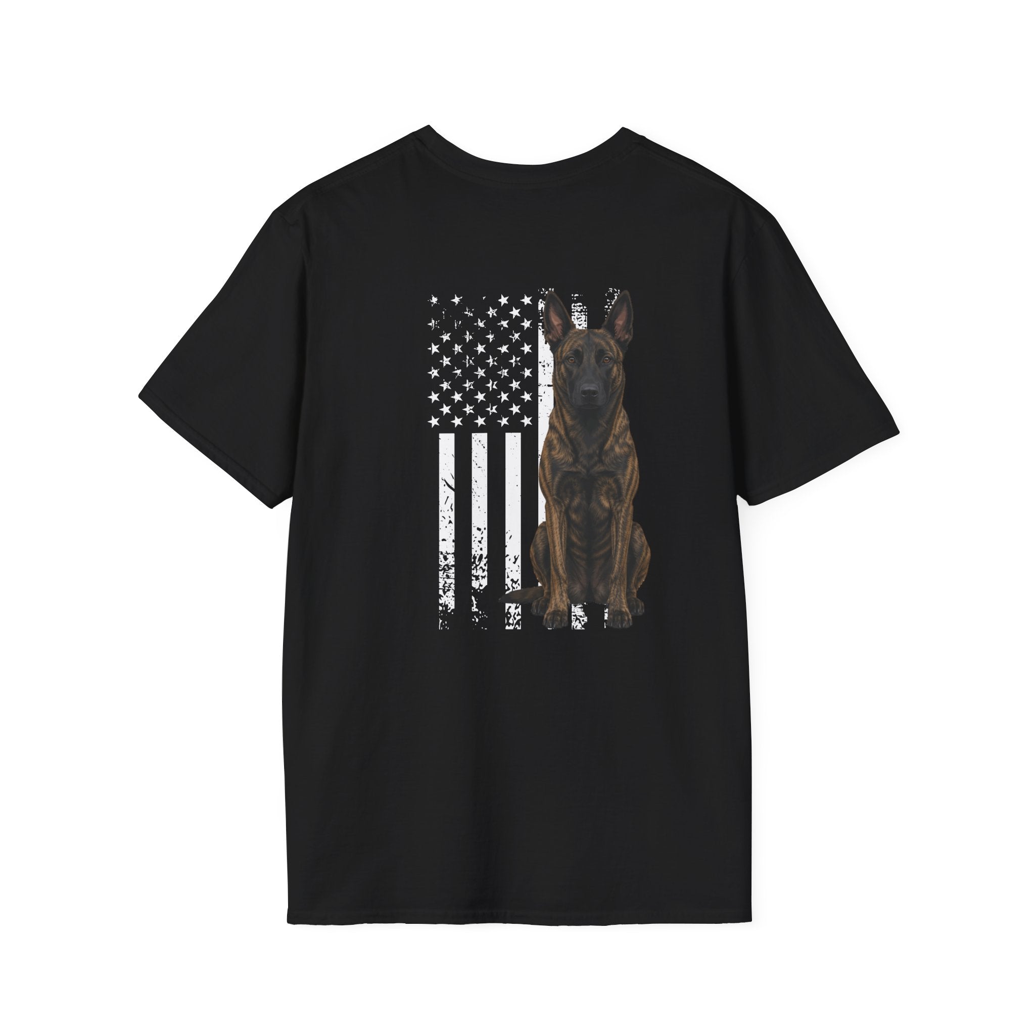 Dutch Shepherd USA Back Print T Shirt Gift For Dog Lover