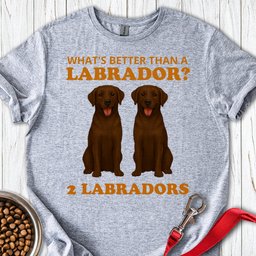 Funny Two Chocolate Labradors T Shirt Gift For Dog Lover