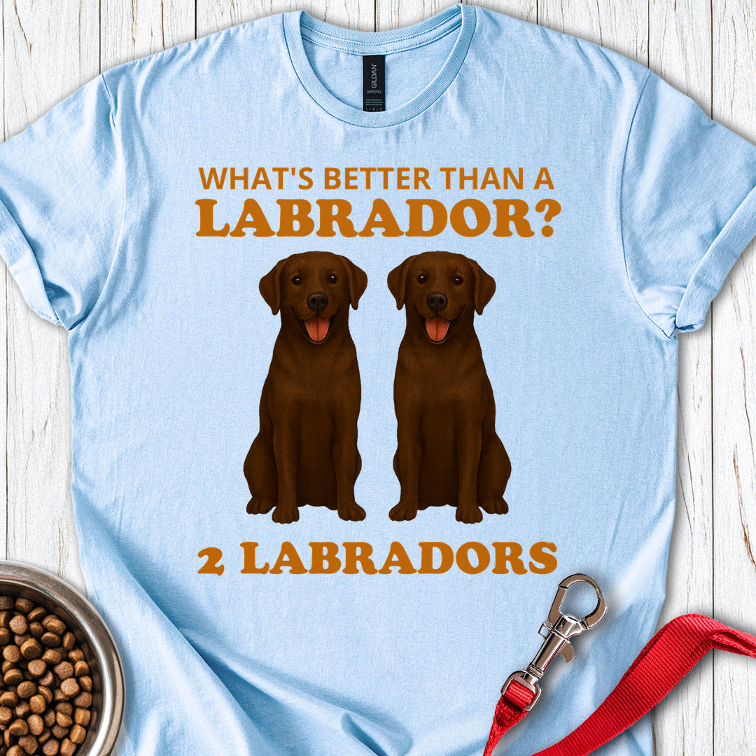 Funny Two Chocolate Labradors T Shirt Gift For Dog Lover