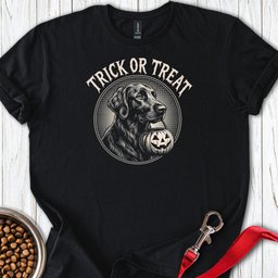 Flat Coated Retriever Trick Or Treat T Shirt Gift For Dog Lover