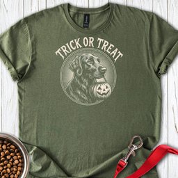 Flat Coated Retriever Trick Or Treat T Shirt Gift For Dog Lover