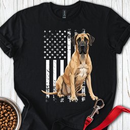 Great Dane US Flag T Shirt Gift For Dog Lover