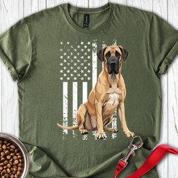 Great Dane US Flag T Shirt Gift For Dog Lover